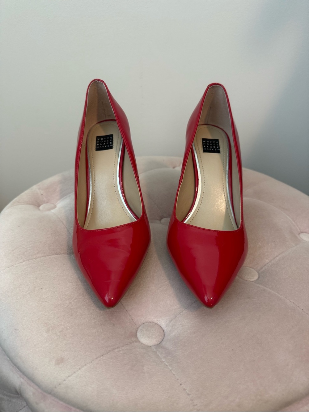 White House Black Market Red Patent Pointed-Toe High Heels